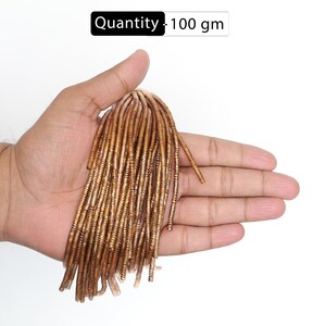 3MM, French Wire/ Metallic Rough Wire/ Bullion Wire in Antique Gold Colour (100 Grams/Packet) image 5