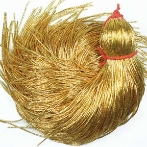 Bullion Wire/French Wire/Metallic French Wire/ french coil, Rough Purl, Bullion Thread,Nakshi,Purl wire  in Honey GoldColour-60Yard(100Gram)