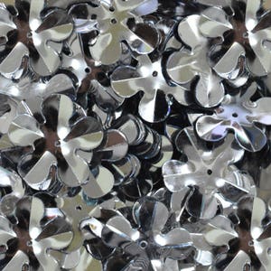 50 Grams, 20MM Flower Shape Gunmetal Color Sequins-EMBSQ5133