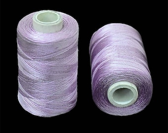 Art Silk Thread in Pale VioletColor,Art Embroidery silkyarn,Embroidery Thread,indian silk thread,Viscose Rayon Silk thread2Roll-984Yard/Roll