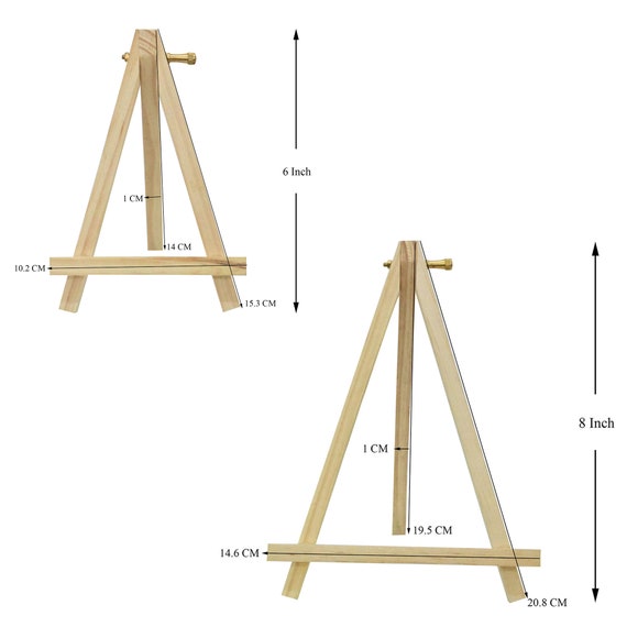 Easel Mini Canvas Holder Wooden Stand for Hoop Embroidery & Cross-stitch  Display 6 Inch and 8 Inch Combo 1 Piece Each 