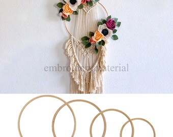 15 Pezzi Anelli a Cerchio in Legno 10/13/15/18/20 cm Anelli in Legno di Bambù, Bambù Naturale Cerchi Legno per Decorazioni Bricolage, Macramè, Ghirlande Nuziali, Artigianato da Appendere alla Parete