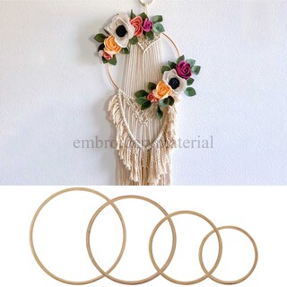 Set 10 Anelli In Legno Per Macramè E Fai Da Te | Diametri Da 10 A 20 Cm Per Acchiappasogni E Decorazioni Boho