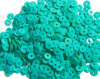 Round Shape Centre Hole Sequins Pearl Finish Sequins In Blue Turquoise  Colour-EMB1477