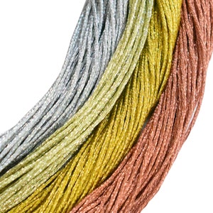 Metallic Embroidery Cross Stitch Glitter Floss Polyester Threads - 25 Skeins( 12 Strands in thread)