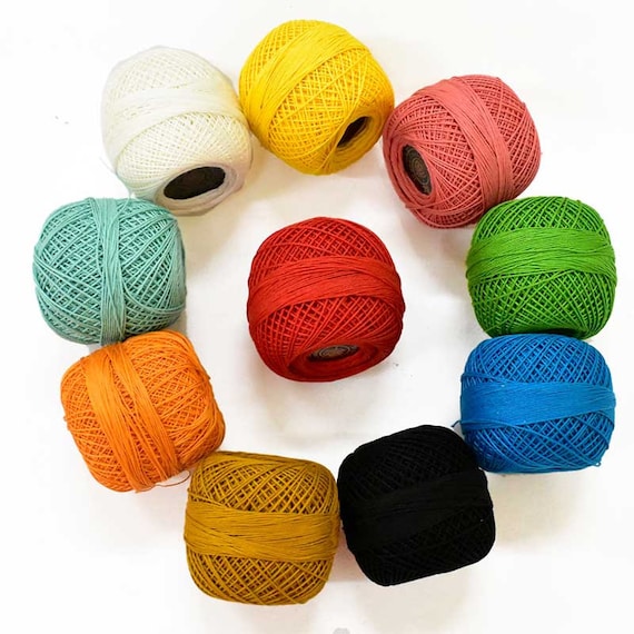 Mercerized Cotton Cord Thread Yarn Embroidery Crochet Knitting Lace Threads