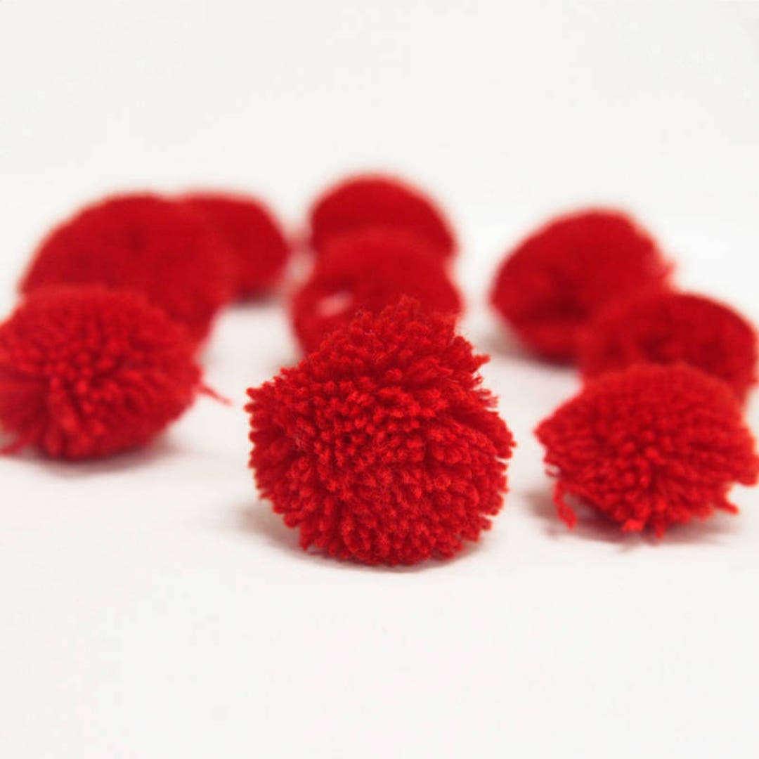 小物 pompom 250 Pieces, Small Pom Poms in Red Colour-emb2078 - Etsy