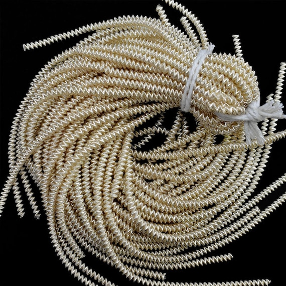 Bullion Wire/French Wire/Metallic French Wire/ french coil, Rough Purl, Bullion Thread,Nakshi,Purl wire in  Light Cream Color( 100Gram)