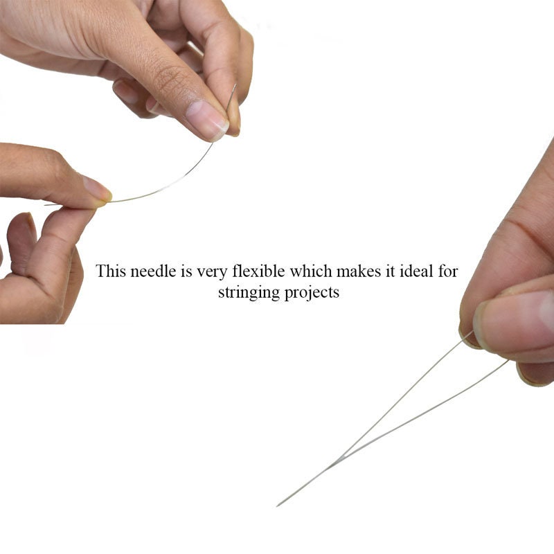34 PCS Beading Needles Set, Assorted Size Seed Beads Needles For Jewelry Making Include Long Straight Beading Thread Needles Big Eye Beading Needle Threaders Thimble And Needle Bottle Beading Supplies