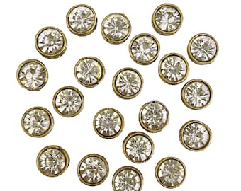 9MM Silver Color Round Shape Kundan Stones