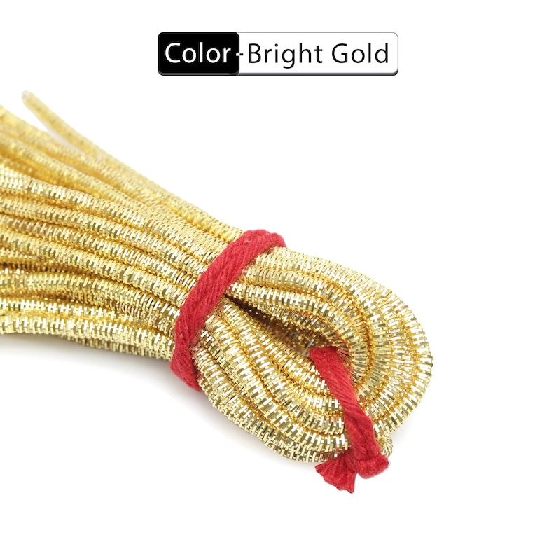 Bullion Wire/French Wire/Metallic French Wire/ french coil, Rough Purl, Bullion Thread,Nakshi,Purl wire in Gold Colour 100Gram image 6
