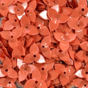 15MM, Flower Shape Centre Hole Orange Color Sequins-EMBSQ5118