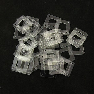 14MM,Square Shape Corner Hole Sequins in Transparent Cream-EMB4023