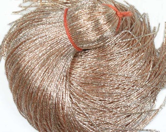 60 Yards /Packet, 0.7MM French Wire/ Metallic Rough Wire / Bullion Wire/ Nakshi in Rose Gold Colour-(100Gram)