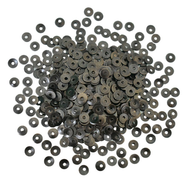Metal Sequins Brass metal beads Round Shape Centre-Hole in Gunmetal Color Sequins Spangles Paillettes -4MM (100 Grams)
