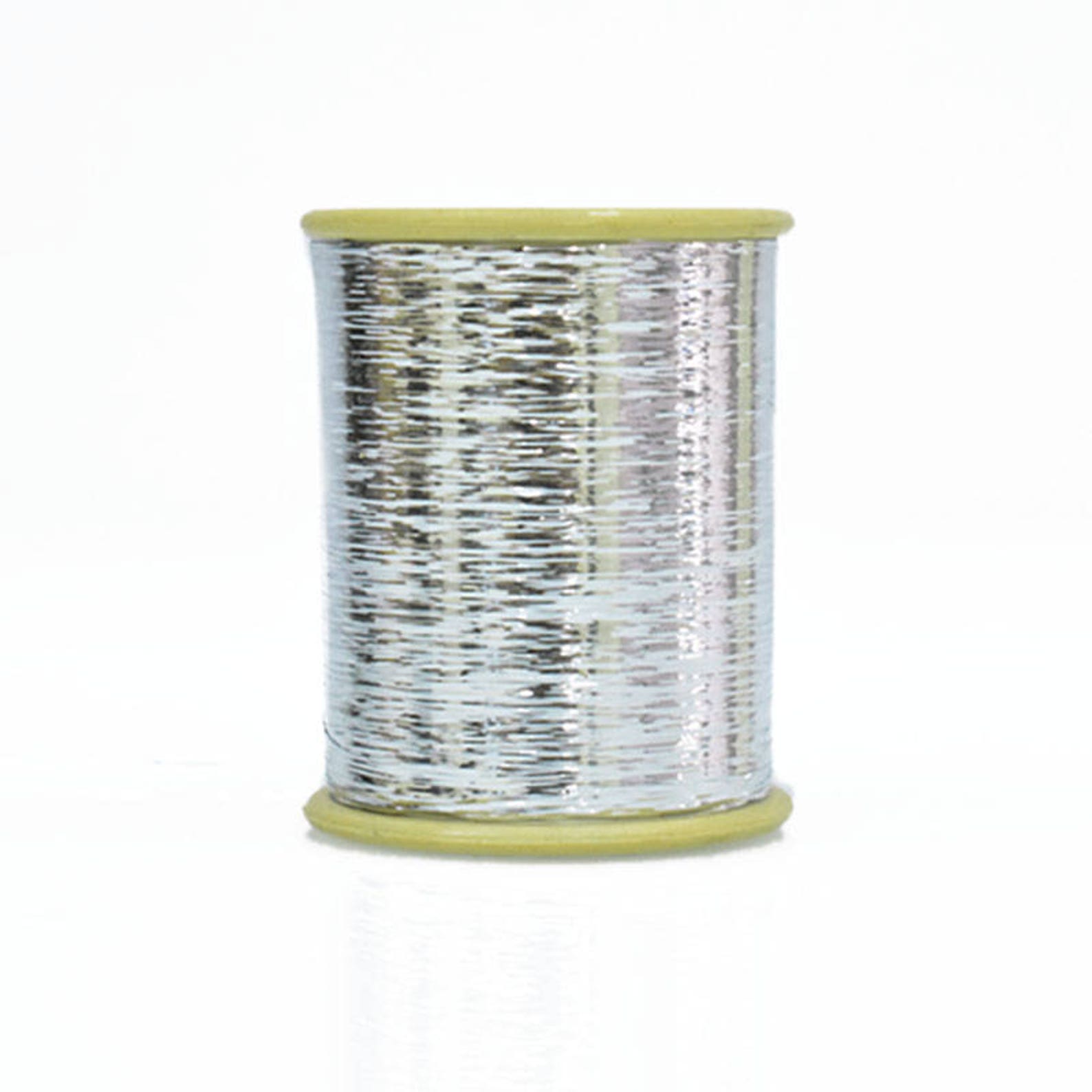 1 Roll, Flat Metallic Badla Thread in Silver Colour-10,000 Meter of ...