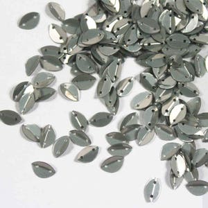 50 Grams, Leaf Shape (6x9MM) light grey colour folded Sequins-EMBSQ4941