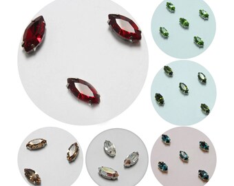 Sew on Glass Crystal Stone Rhinestones Crystal beads Sew On Rhinestone With Catcher Made of Brass