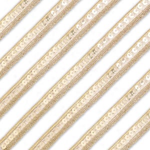 Zari & Lantejoulas Rendas Bordadas para Artesanato, Bordado Costura-17 Metros, 1,5 cm de Largura, Disponível em Ouro Claro, Prata, Ouro Multicolorido