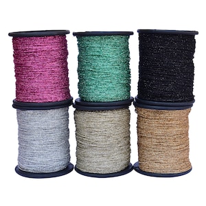 Metallic Glitzer Schnur Dori Faden Perlenstickerei Geflochten Nicht-Stretch-Faden für Stickerei & Schmuckherstellung. 1MM Breite, 250 Meter/Rolle.