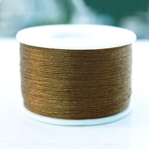 Zari Thread 3Ply Twisted Metallic floss Yarn Hand Machine Embroidery Artwork Sewing Metallic Thread in Antique Gold Colour(765Yardl)-1 Roll