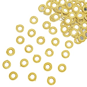 100 pezzi, specchio all'uncinetto/specchio indiano all'uncinetto/applicazioni a specchio/anelli di filo all'uncinetto con paillettes lucide/toppe da cucire/applicazioni per artigianato