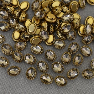 Sew on Crystal Stone Sewing Rhinestones beads loose Rhinestone With Brass  catcher-144 Pieces ( 1Gross)