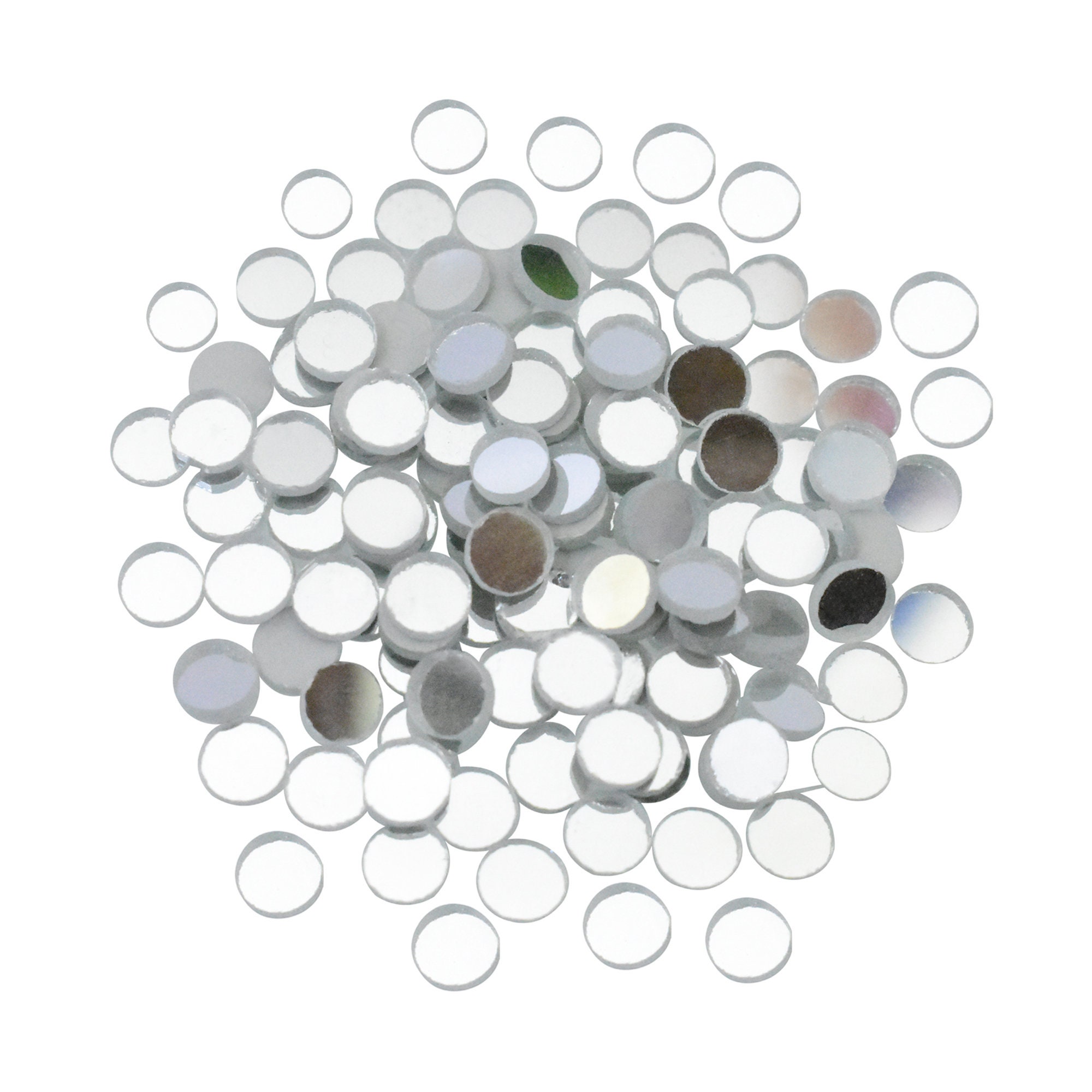 Small Round Acrylic MIRRORS STICKERS 3cm Silver Dots Mosaic crafts QTY 25