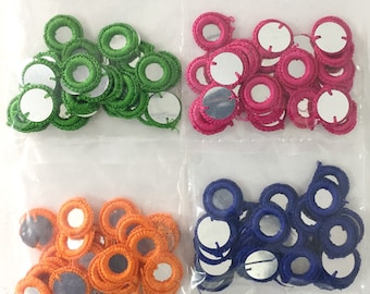 4 Farben, 100 Stück- Häkelgarn Ringe Kombipackung 25 Stück von jeder Farbe(EMBCT05900)