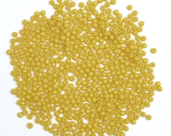 Ceramic Beads Round Greek Unglazed lustre Finish Spacer beads for making jewelry and Craft in Yellow Color-3mm to 5mm-790 Beads
