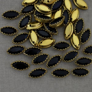 25 Pieces,Black Color Sew on Glass Crystal Stone/Rhinestones Crystal beads/Sew On Rhinestone With Claw-Catcher Made of Brass