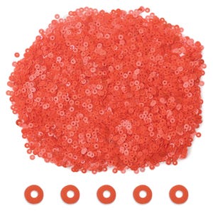 3MM/4MM Neon Finish Red Orange Color Sequins-EMB373