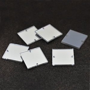 Sew On Acrylic Mirrors in square shape,laser cut acrylic mirror charms,Acrylic Blanks,Acrylic Mirror Beads,2hole Acrylic Disc-25 Pieces