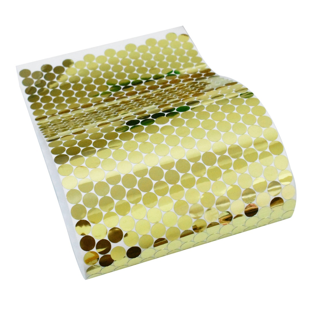 Round Laser Cut Gold Foil Mirror Finish Metal Polka Confetti