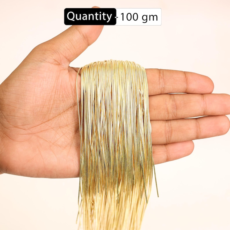 Bullion Wire/French Wire/Metallic French Wire/ french coil, Rough Purl, Bullion Thread,Nakshi,Purl wire in Gold Colour-50 Yard/(100Gram) image 2