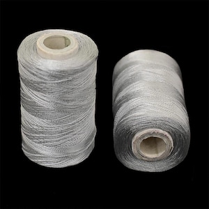 Art Silk Thread in Light GreyColor,Art Embroidery silkyarn,Embroidery Thread,indian silk thread,Viscose Rayon Silk thread-2Roll-984Yard/Roll