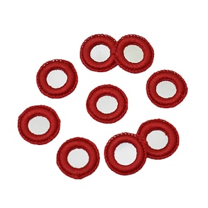 100 Pieces,Crochet Mirror/Indian crocheted Mirror/Mirror Appliques/Crochet Thread Rings with shiny Sequins/Sew on patches/Applique for craft
