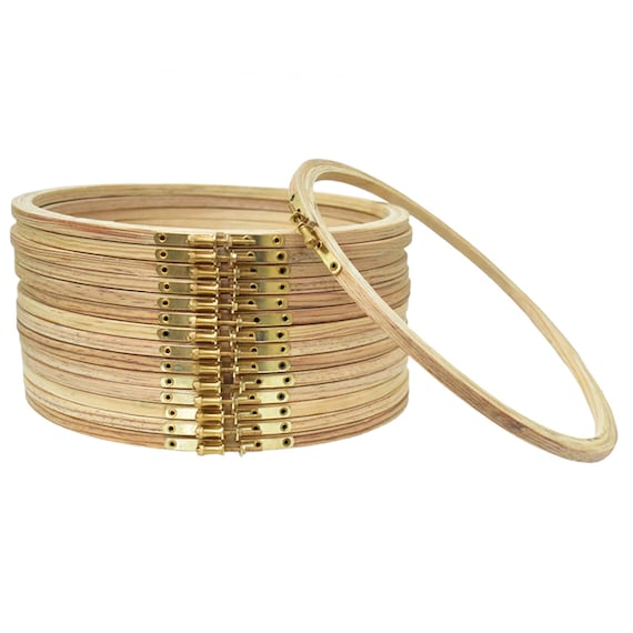 10 Pezzi Telaio da Ricamo 15 cm , Telaio da Ricamo in Legno per Punto Croce, Artigianato, Uncinetto, Cucito, Telaio da Ricamo in Legno, Cerchio Rotondo di Bambù, 6 pollici