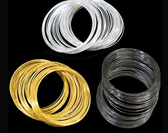 Memory Coil Iron wire for Bracelets, Earring & Jewelry Making 100 Loops-0.6MM (23 Gauge Approx.)