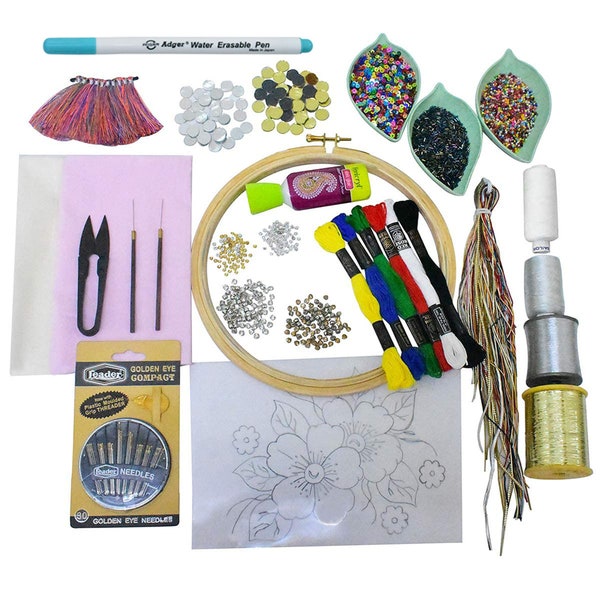 Professionelle Handstickerei Kit für Sampling Needlecraft Hobby Anfänger Kit- 23 Zubehör