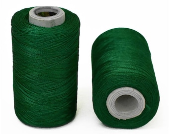 Hilo de seda para bordado artístico en color verde oscuro, hilo de seda para bordado artístico, hilo de bordar, hilo de seda indio, hilo de seda de rayón viscosa, 2 rollos, 984 yardas por rollo