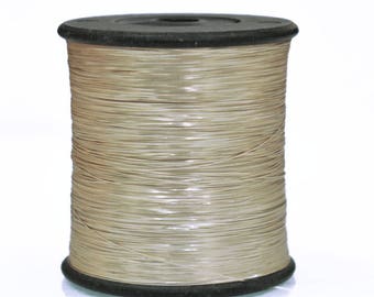 1 Roll,  Flat Metallic Badla Thread in Pearl Cream Colour-15,000 meter of thread-EMBMT5523