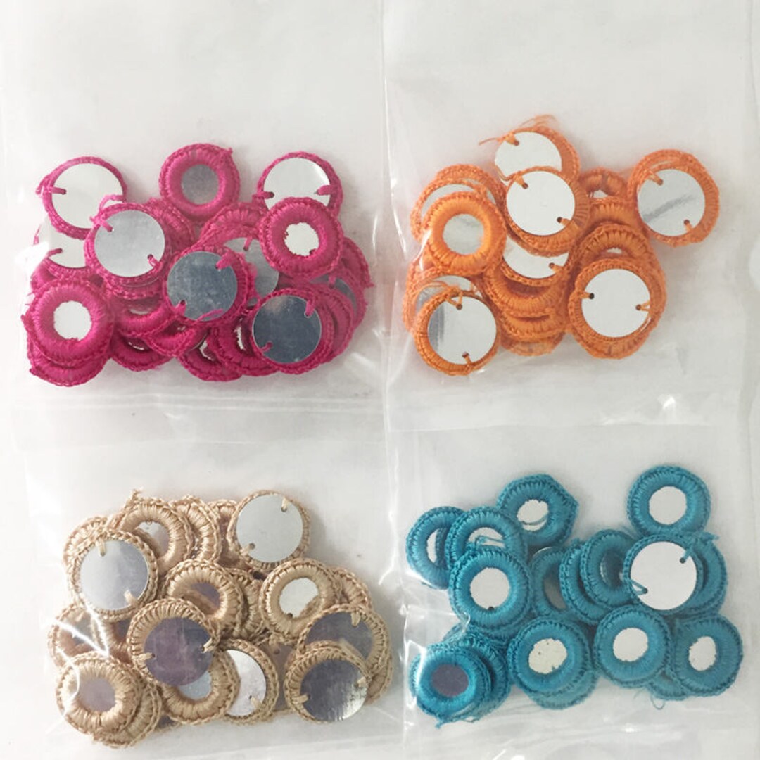 4 Colour 100 Pieces Crochet Thread Rings Combo Pack 25 - Etsy