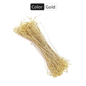 Alfileres de latón con cabeza esférica y doble punta redonda, para joyería, color dorado, 250 piezas imagen 2