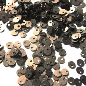 4MM,  Round Shape Pearl Finish Top Hole Sequins in Antique Gold Colour -EMB4136