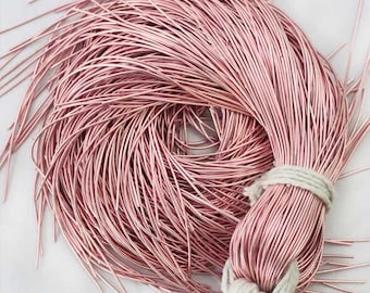 French Wire Metallic Wire (Smooth Dabka)/Bullion Wire French coil Purl embroidery Zardozi bullion wire in Baby Pink Color(100Gram)50Yard-1MM
