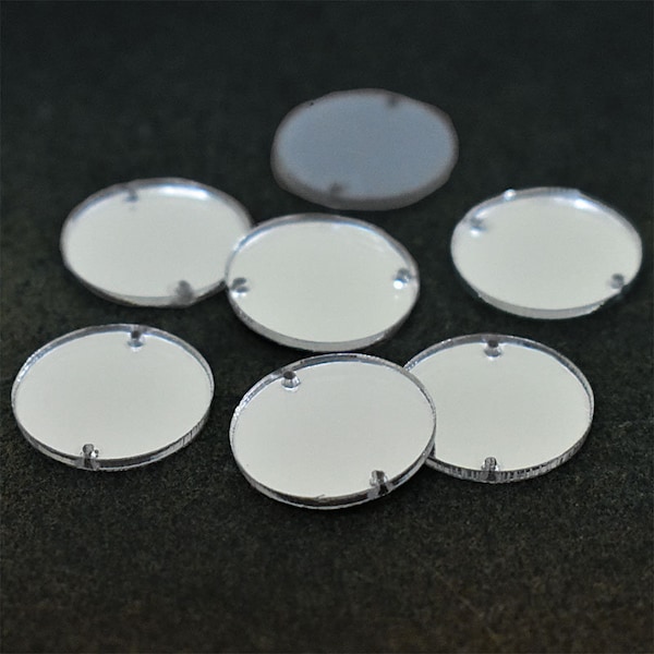 Sew On Acrylic Mirrors in Round shape,laser cut acrylic mirror charms,Acrylic Blanks,Acrylic Mirror Beads,2hole Acrylic Disc-25 Pieces