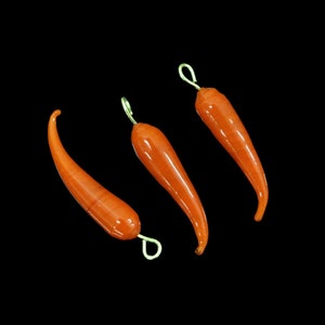 20 Pieces, Light Orange Chilli Shape Glass Pendant/Chilli Pepper Charms/Glass Pendant,Chilli Pepper Glass Beads,chili pepper pendant