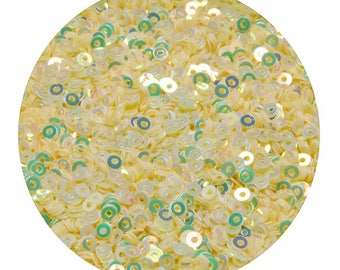Round Sew on Sequins Paillette Pearled Ivory Color  -EMB1005
