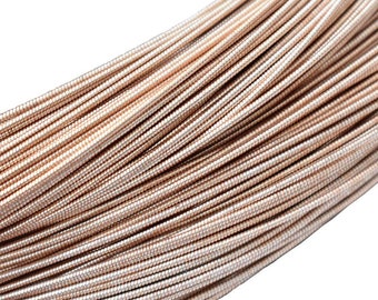 Gimp Wire Copper Zardosi Embroidery Stiff Wire French Stiff wire in Rose Gold Color-100 Grams(1MM) 25 Meters